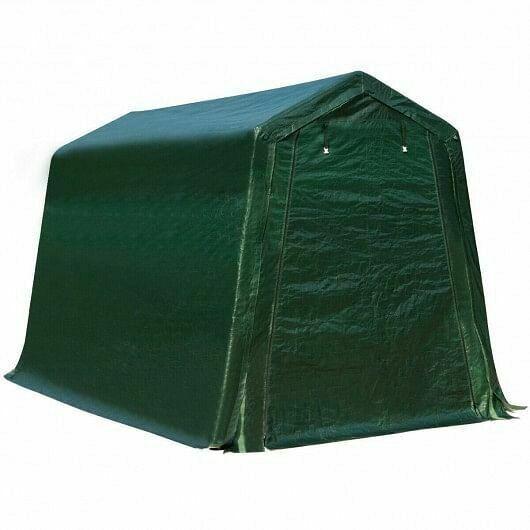 7 x 12 Feet Outdoor Enclosed Carport Shed with All-Steel Metal Frame and Waterp