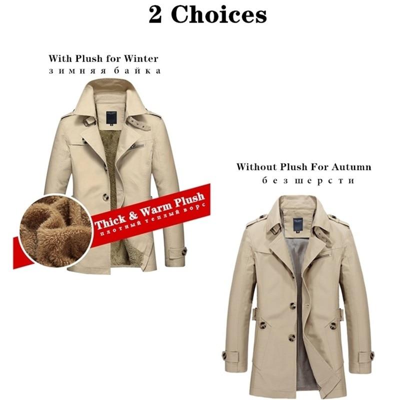 2021  Warm Fleece Outwear Windbreaker Jacket Casual Trench Coat