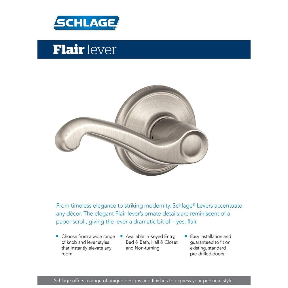 Flair Bright Brass Right Handed Dummy Door Lever