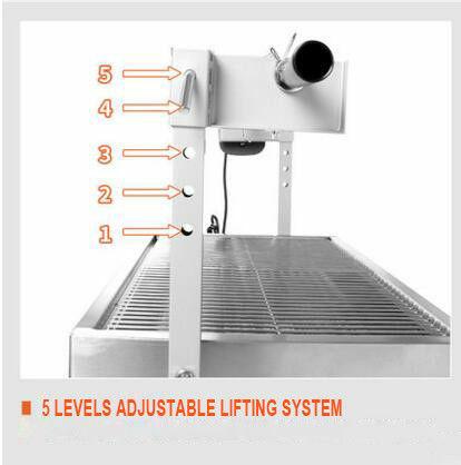 Stainless Steel BBQ Grill Charcoal Pig Spit Roaster Rotisserie Barbeque 220V