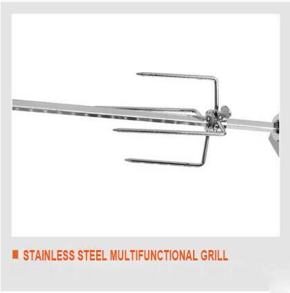 Stainless Steel BBQ Grill Charcoal Pig Spit Roaster Rotisserie Barbeque 220V