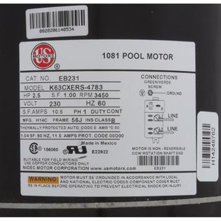 Motor Corp Motor, , 2.5 Horsepower, C-Face, 230v, Uprated