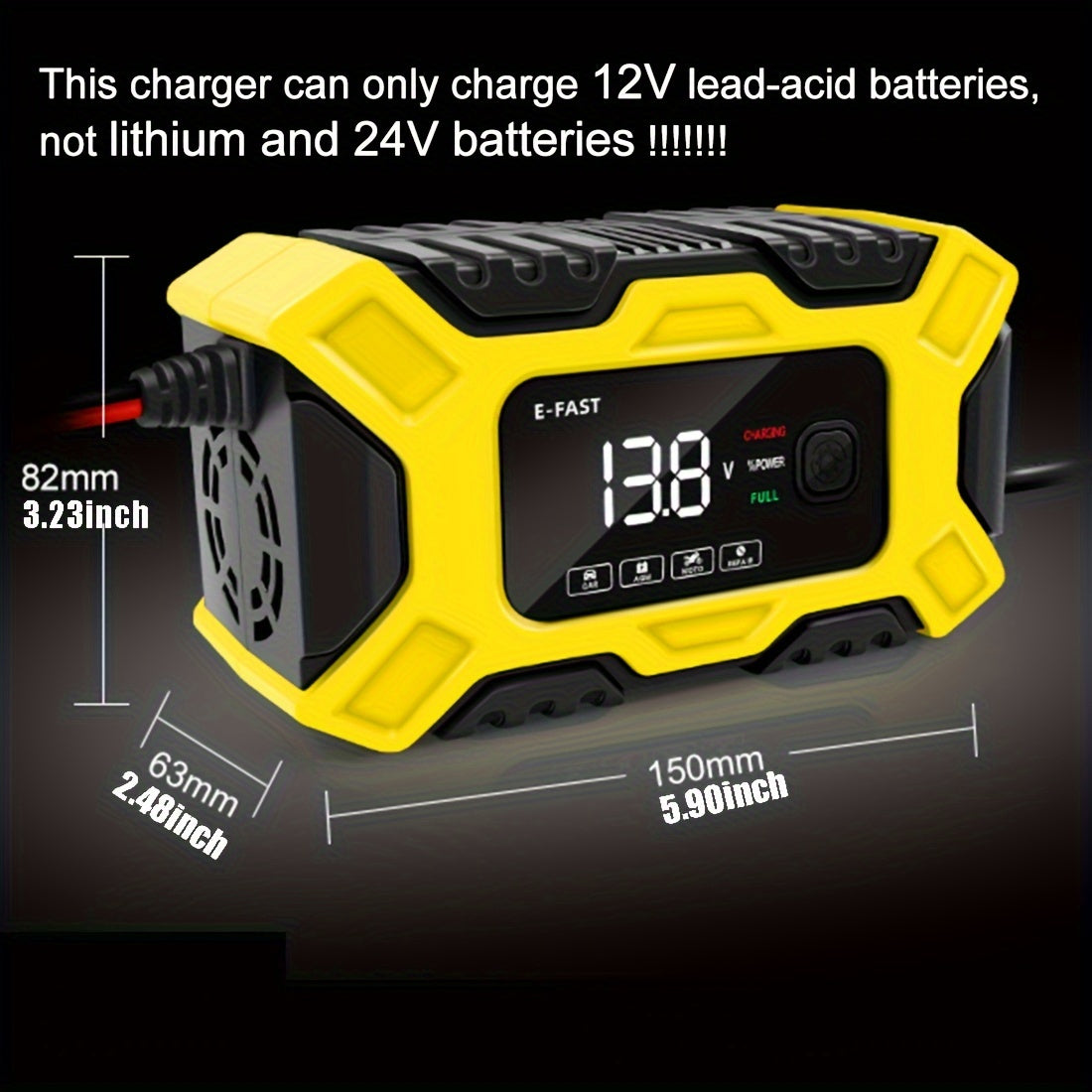 6A 12V Digital Car Battery Charger Fully Automatic Repair CharFor Car Motorcycle SUV Stea Battery Charger 12v Fully Automatic