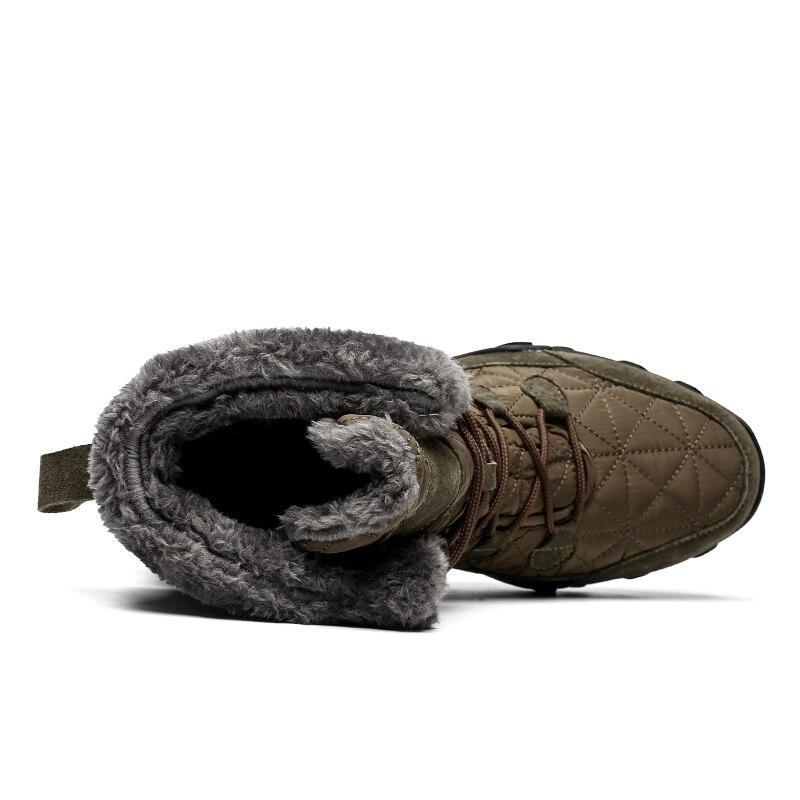 Winter Genuine Leather Patchwork Snow Mens Boots