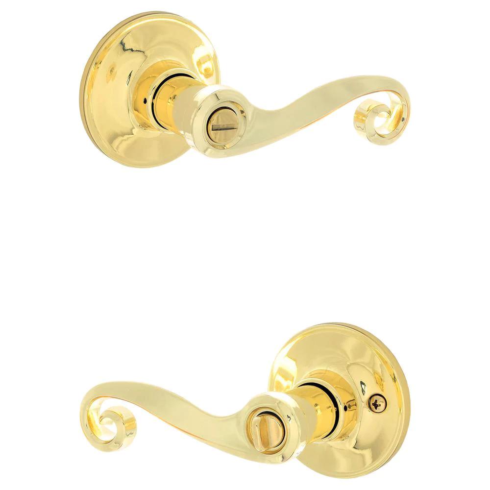 Acton Bright Brass Privacy Bed/Bath Door Lever