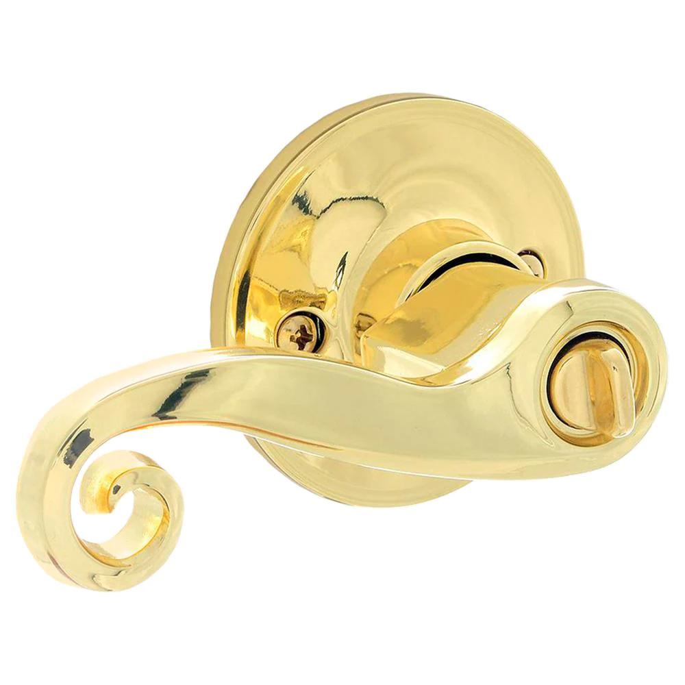 Acton Bright Brass Privacy Bed/Bath Door Lever