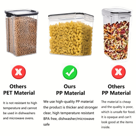 1/2/3pcs Airtight Food StoraContainers With Lids 3.2L, Plastic Spaghetti Container, PP Material BPA Kitchen Pantry Organization And Storage
