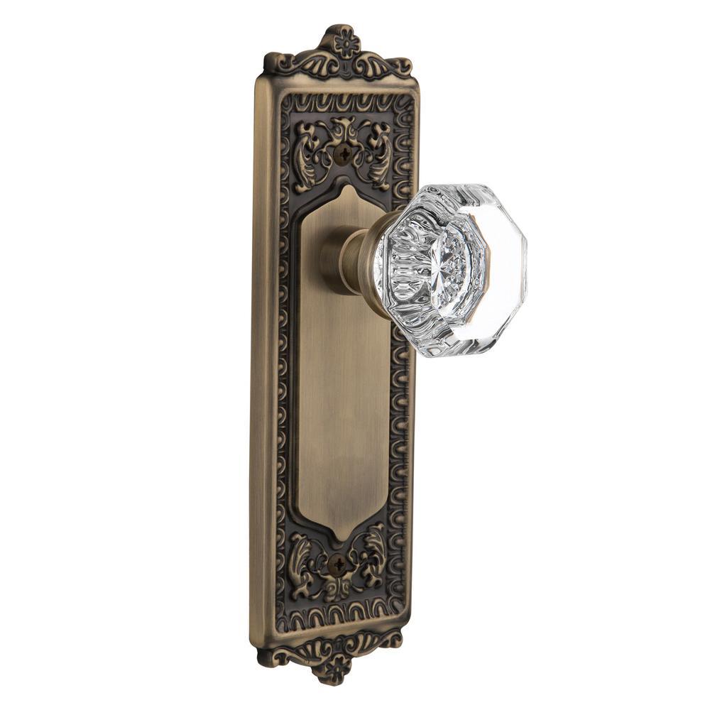Egg and Dart Plate 2-3/8 in. Backset Antique Brass PassaHall/Closet Waldorf Door Knob