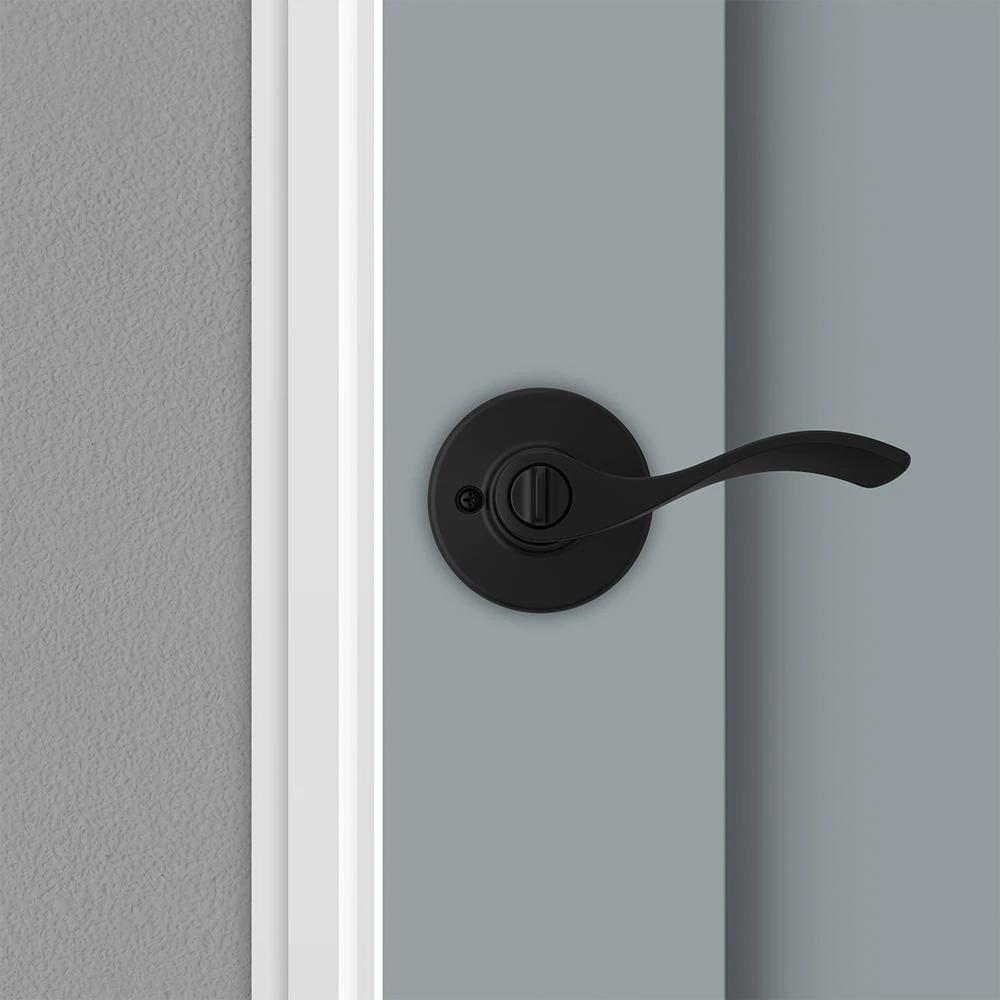 Balboa Matte Black Privacy Bed/Bath Door Lever