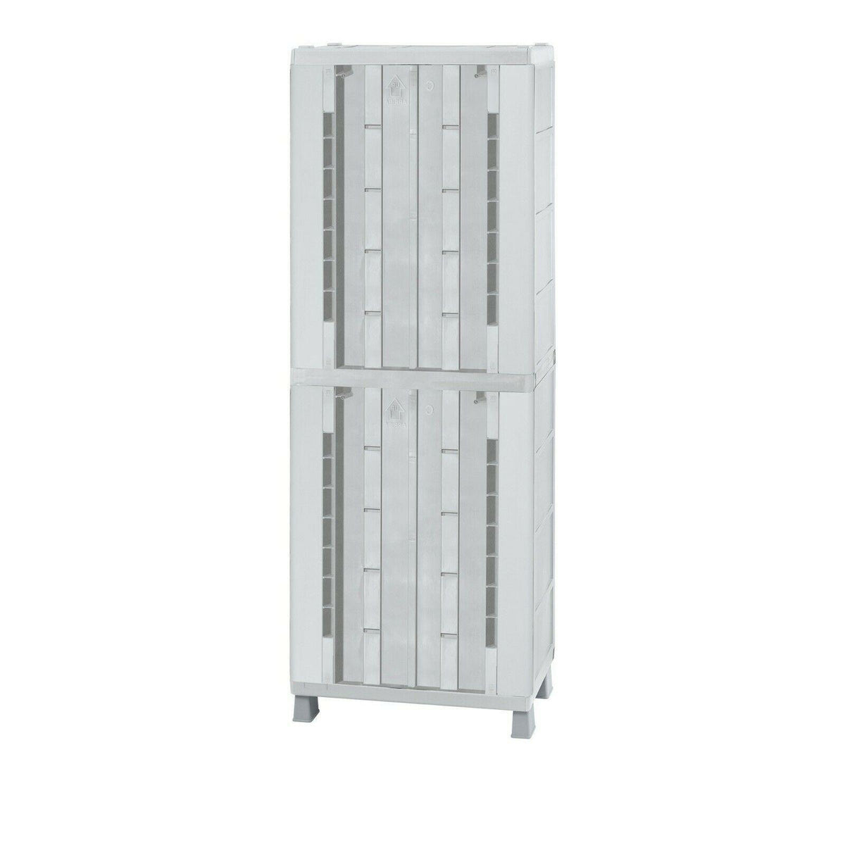 Outdoor Storage Cabinet Plastic Shed Gray 5 Shelves Garden Indoor Garage Utility