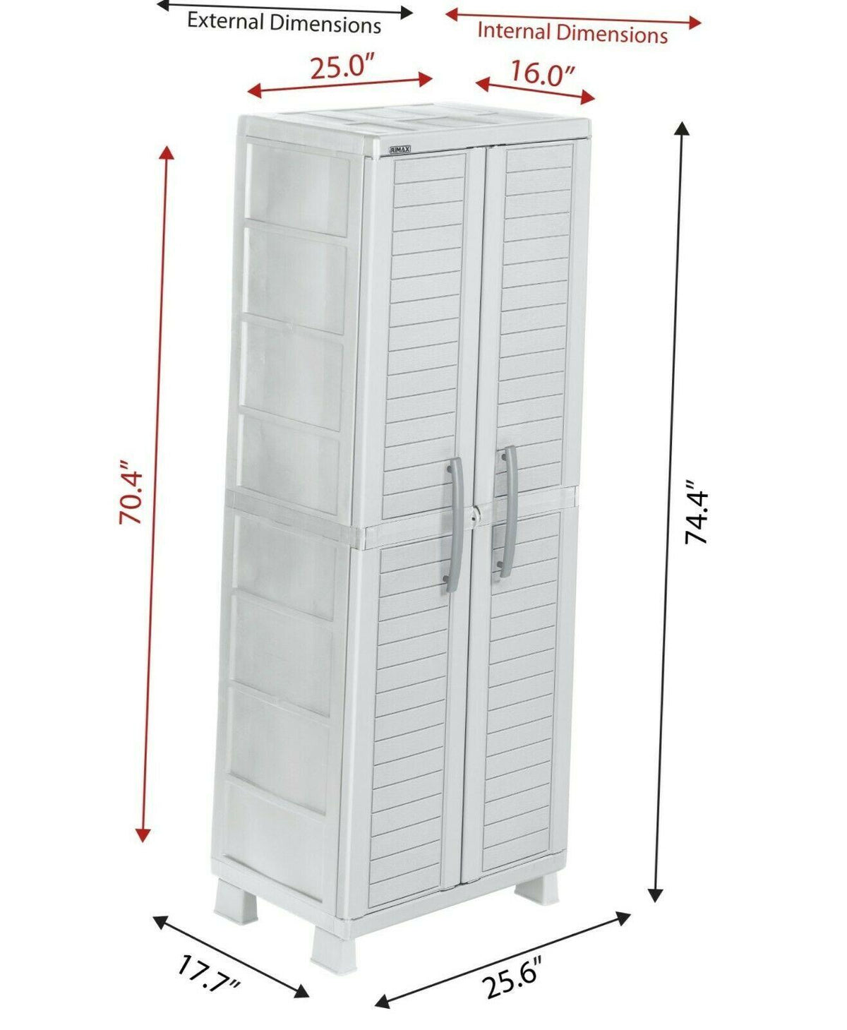 Outdoor Storage Cabinet Plastic Shed Gray 5 Shelves Garden Indoor Garage Utility