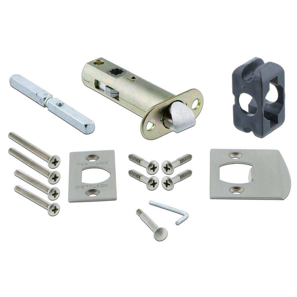 Studio Plate 2-3/4 in. Backset Satin Nickel Privacy Bed/Bath Waldorf Door Knob