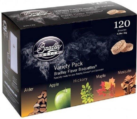 Smoker Bisquettes, Beige (Hardwood Bound Chips) 5 Distinct Flavors 120pc. Carton
