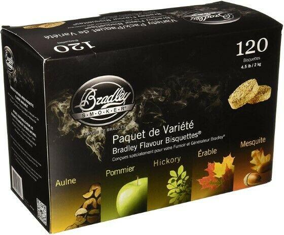 Smoker Bisquettes, Beige (Hardwood Bound Chips) 5 Distinct Flavors 120pc. Carton