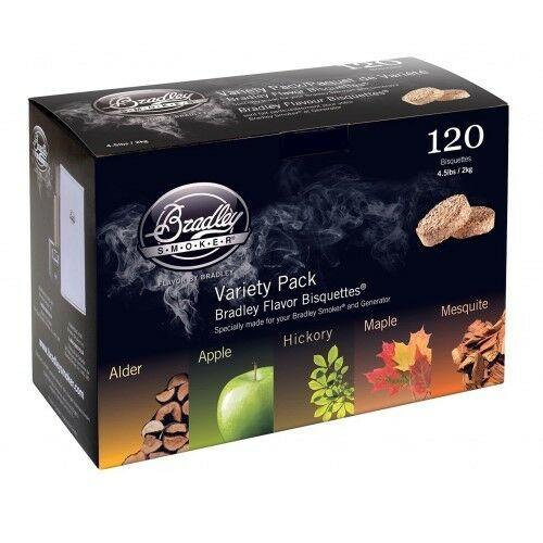 Smoker Bisquettes, Beige (Hardwood Bound Chips) 5 Distinct Flavors 120pc. Carton