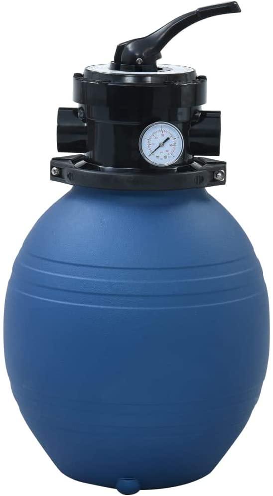 INLIFE Pool Sand Filter with 4 Position Valve Blue 11.8"