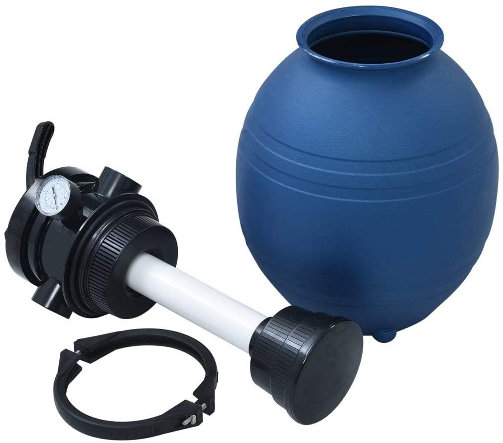 INLIFE Pool Sand Filter with 4 Position Valve Blue 11.8"