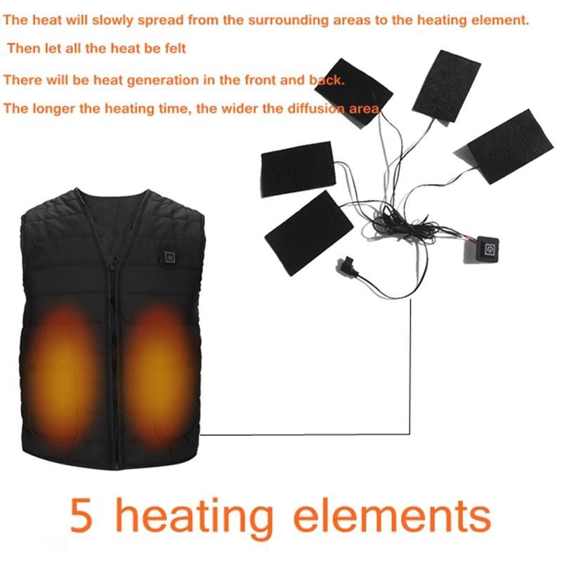 [WARM UP] Men Autumn Winter Smart Heating Cotton Vest USB Infrared Electric Heating Vest