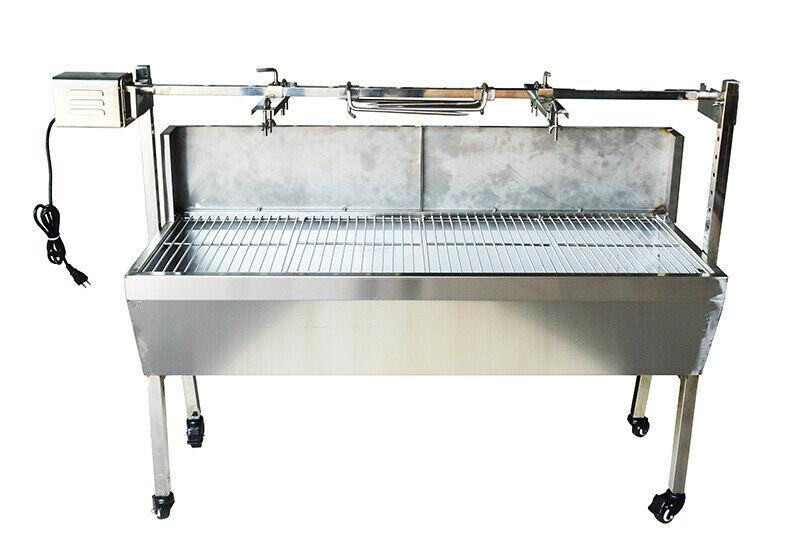 46" Stainless Steel Spit Roaster 110V Outdoor BBQ Cooking Lamb Chicken Grill