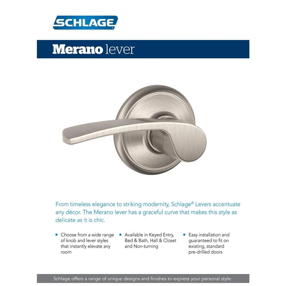 Merano Matte Black Privacy Bed/Bath Door Lever with Greenwich Trim