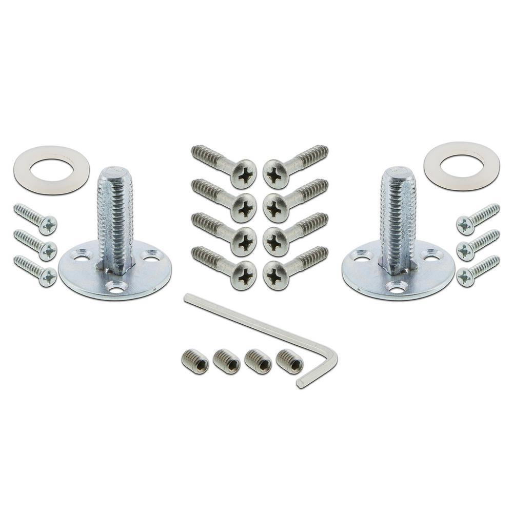 York Plate Double Dummy Crystal Glass Door Knob in Satin Nickel