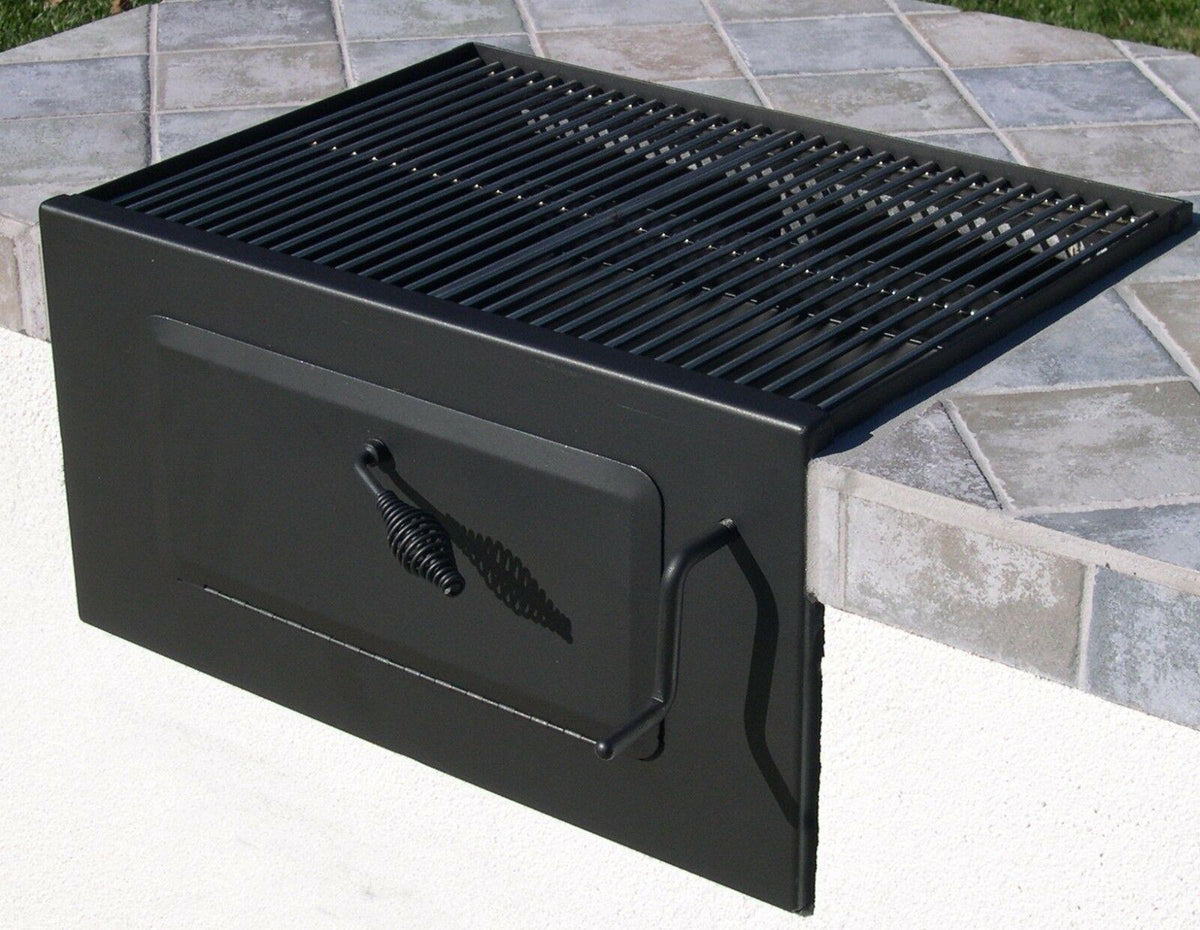 EasyChef Charcoal Built-In BBQ Grill 30" - Front Loader w/ SS Cooking Grids