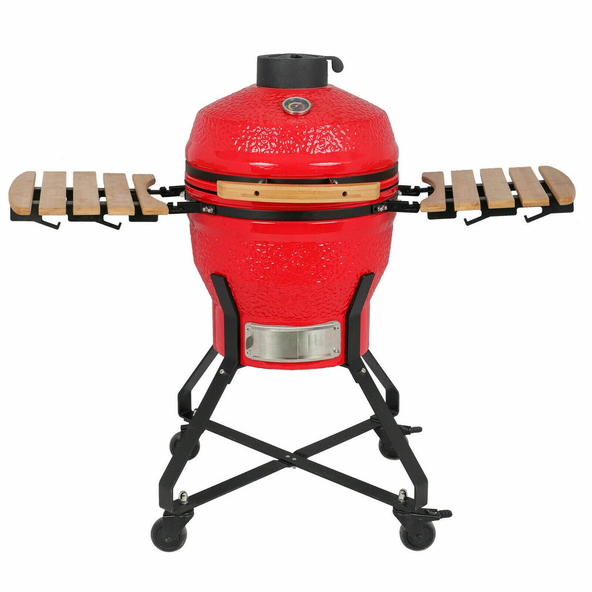 18 Inch Kamado Ceramic Charcoal Grill Outdoor Smoker Grill for BBQ Picnic Red US