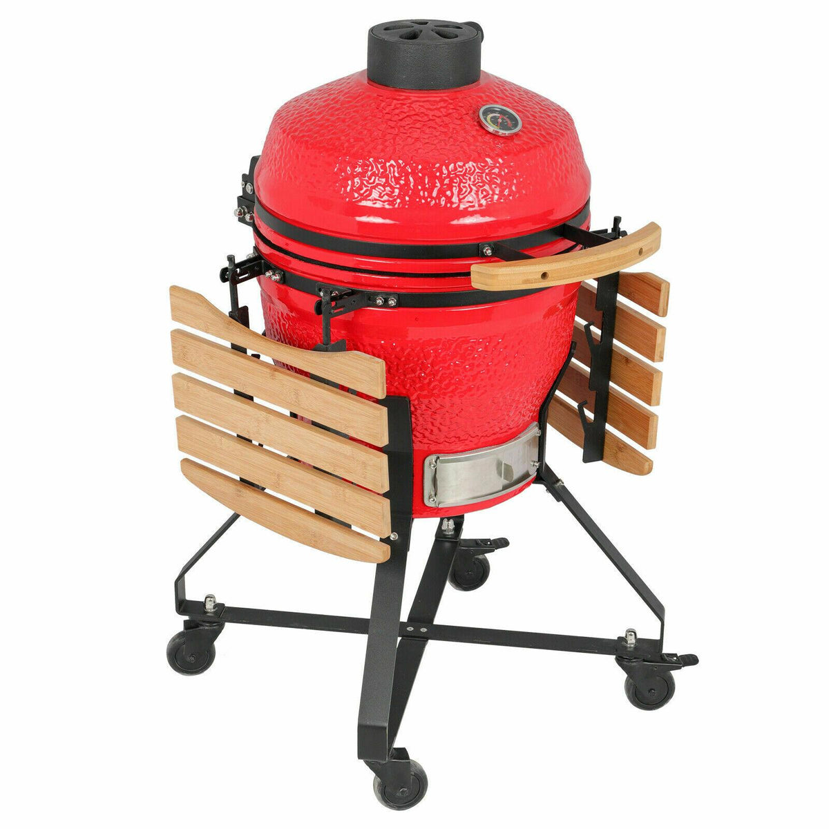 18 Inch Kamado Ceramic Charcoal Grill Outdoor Smoker Grill for BBQ Picnic Red US