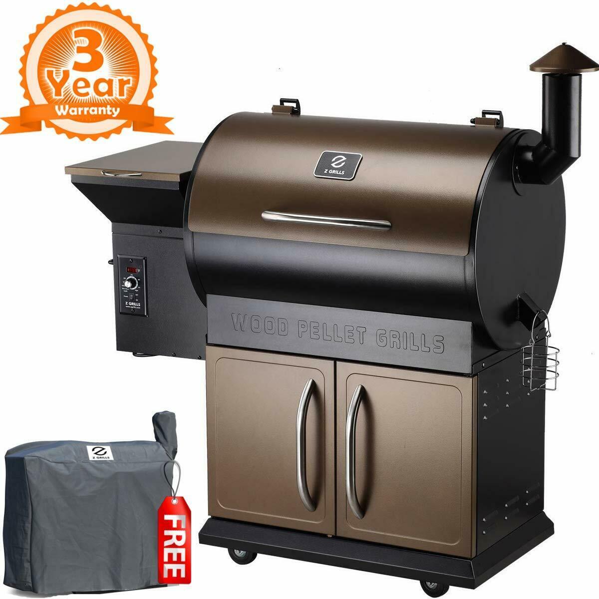 Z GRILLS ZPG-700D Upgrade Wood Pellet Grill& Smoker 8 in 1 BBQ Grill w/Cover