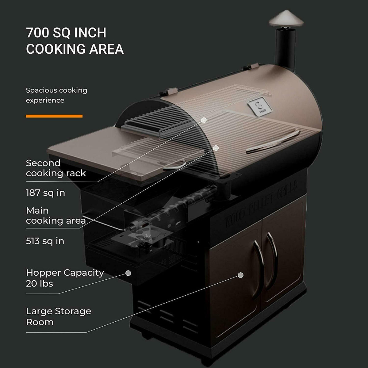 Z GRILLS ZPG-700D Upgrade Wood Pellet Grill& Smoker 8 in 1 BBQ Grill w/Cover
