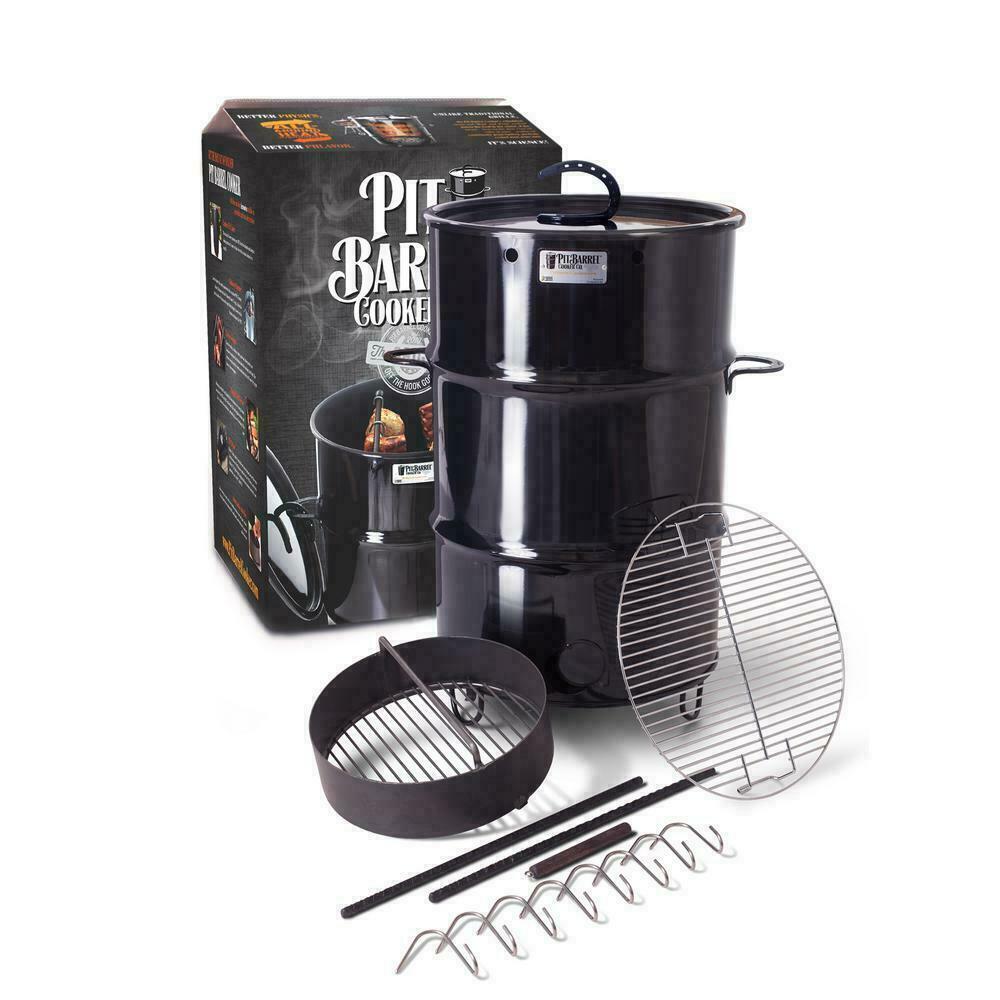 Pit Barrel Cooker Vertical Smoker Smoking Package 30 Gal Steel Drum 18.5 inch