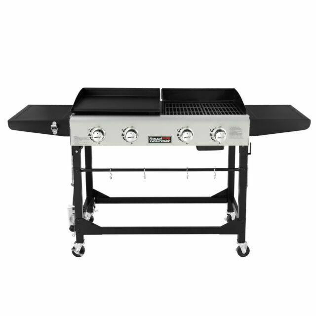 Royal Gourmet 4-Burner Portable Flat Top Gas Grill and Griddle Combo GD401