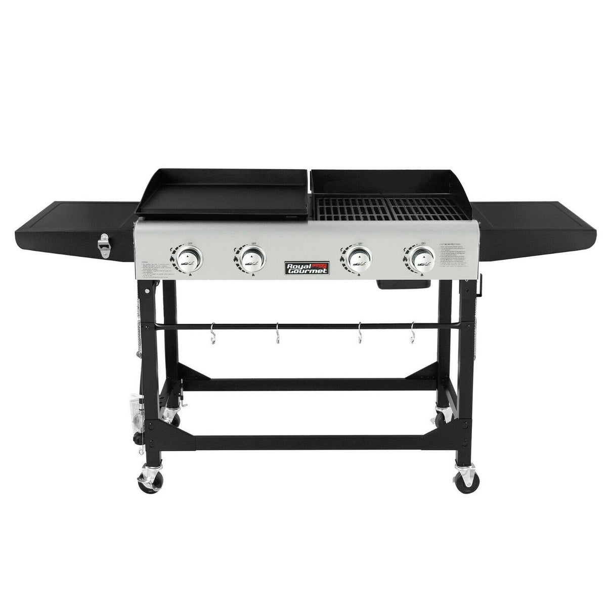 Royal Gourmet 4-Burner Portable Flat Top Gas Grill and Griddle Combo GD401