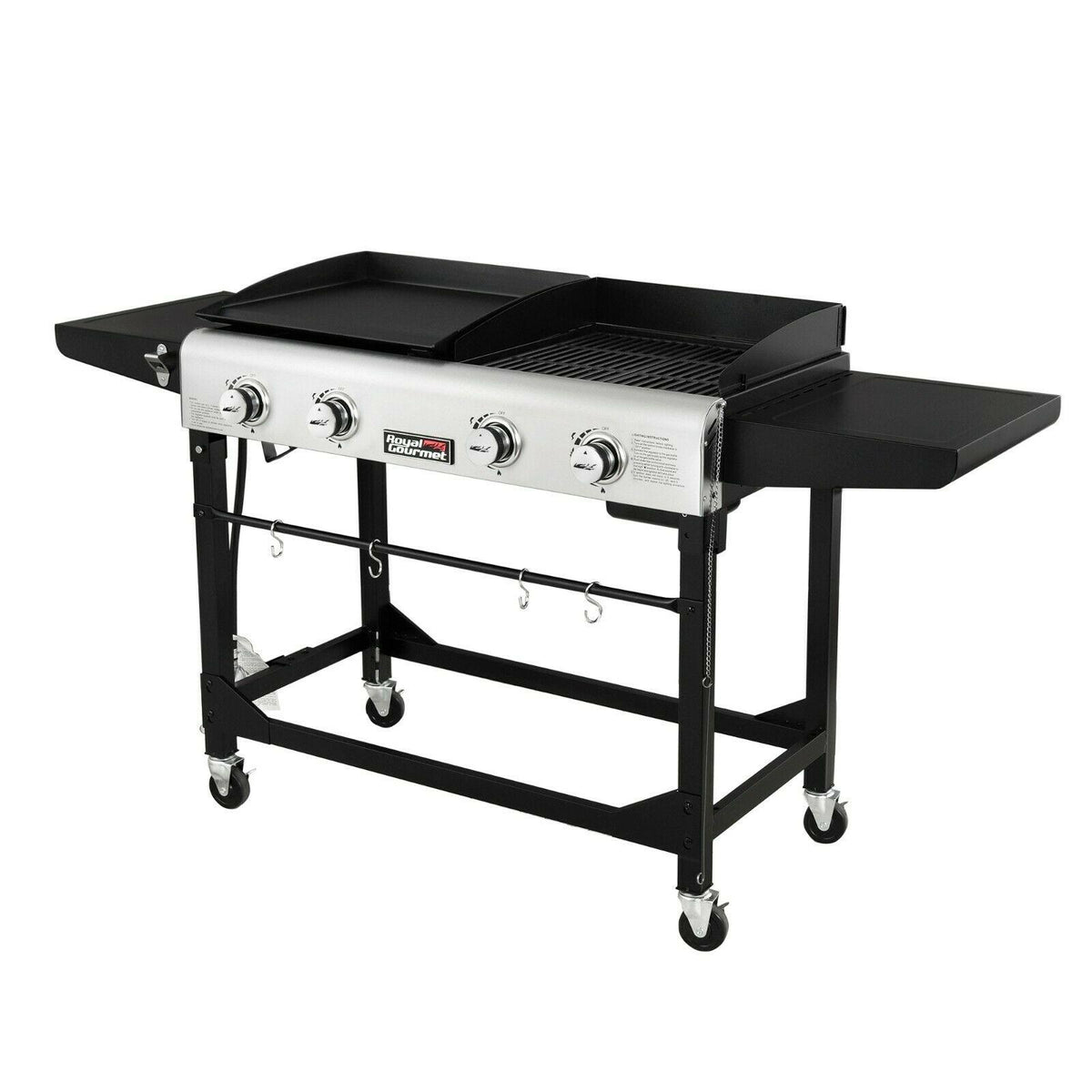 Royal Gourmet 4-Burner Portable Flat Top Gas Grill and Griddle Combo GD401